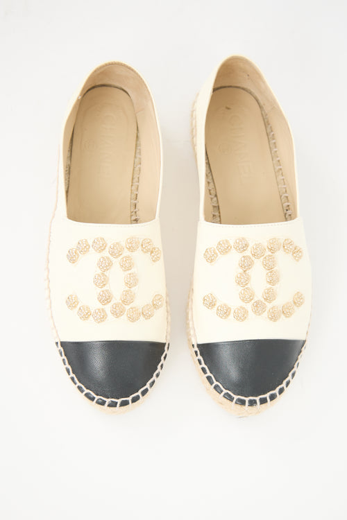 Chanel Leather CC Espadrille Flat