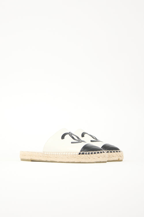 Chanel Leather CC Espadrille Mule