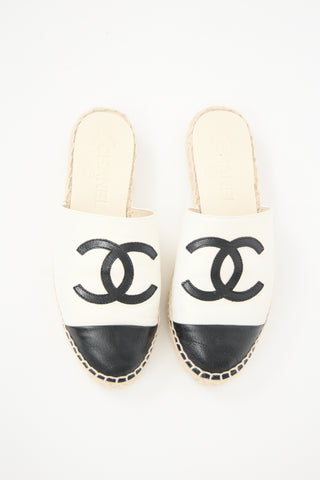 Chanel Leather CC Espadrille Mule
