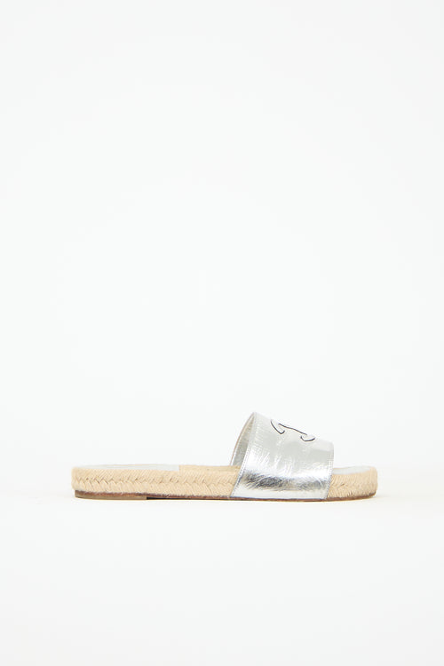 Chanel Leather CC Espadrille Slide
