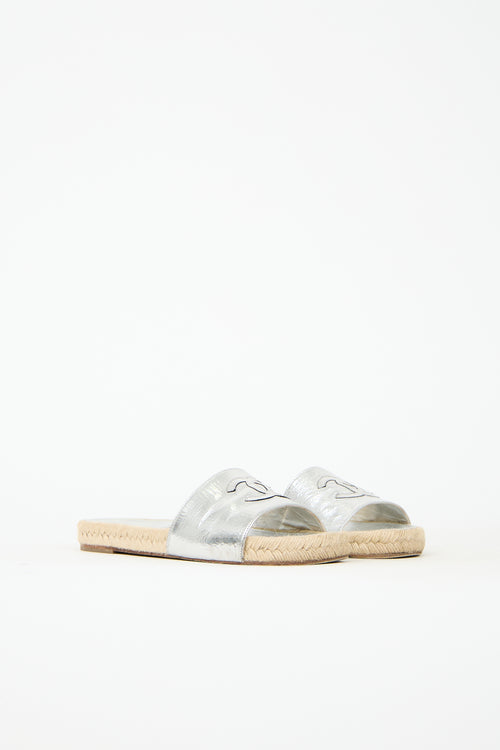 Chanel Leather CC Espadrille Slide