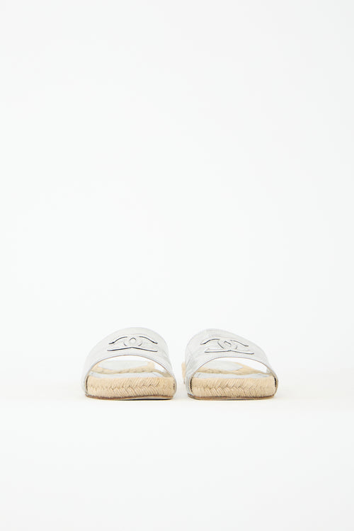 Chanel Leather CC Espadrille Slide