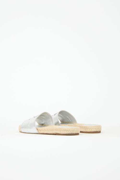 Chanel Leather CC Espadrille Slide