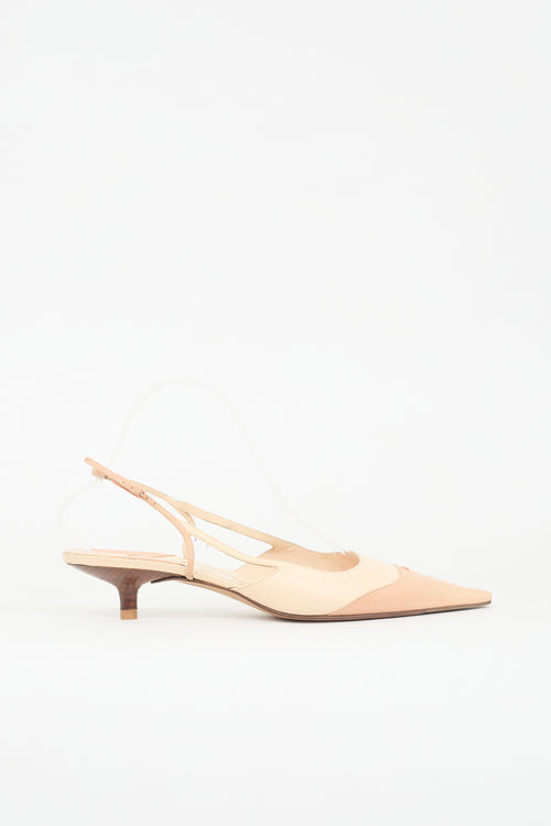 Chanel Leather CC Slingback Heel
