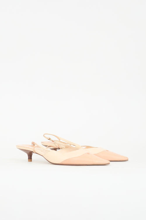Chanel Leather CC Slingback Heel