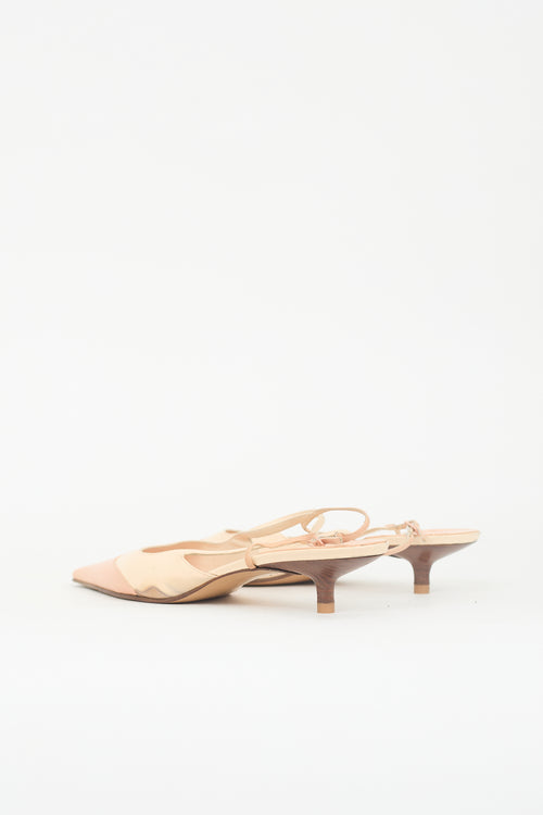 Chanel Leather CC Slingback Heel