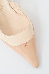 Chanel Leather CC Slingback Heel