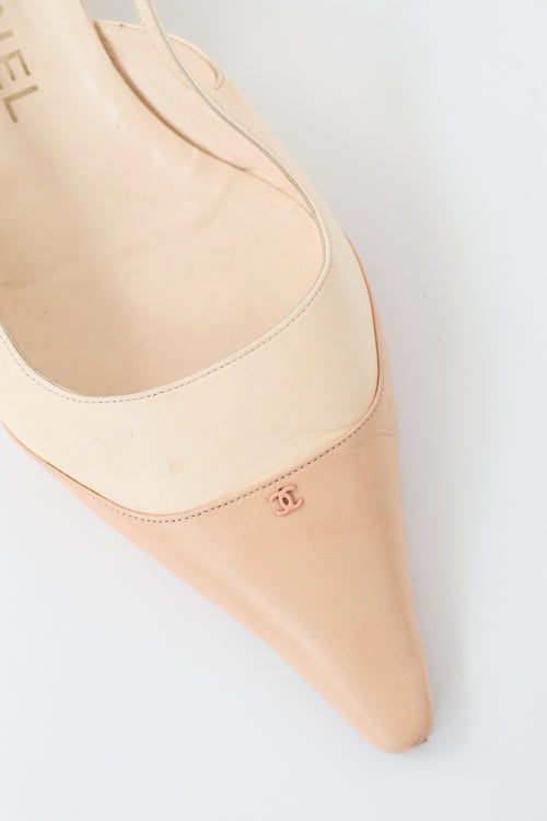 Chanel Leather CC Slingback Heel