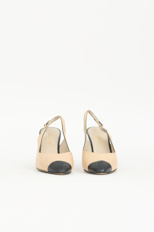 Chanel Leather CC Slingback Pump