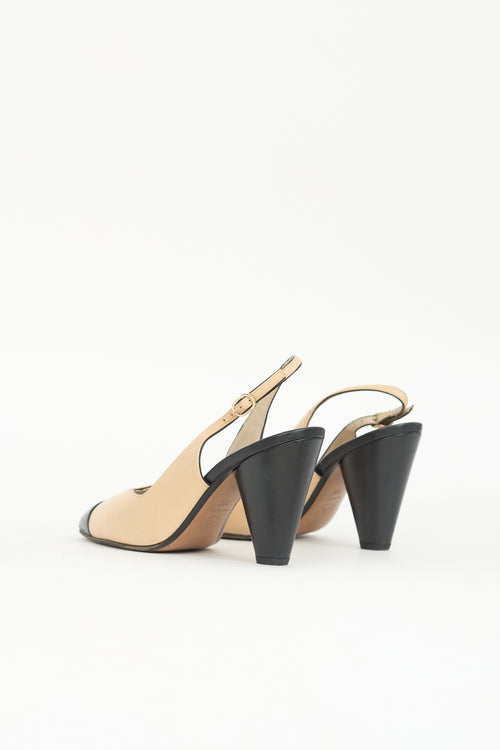 Chanel Leather CC Slingback Pump