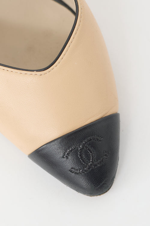 Chanel Leather CC Slingback Pump