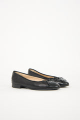 Chanel Leather CC Toe Ballet Flat