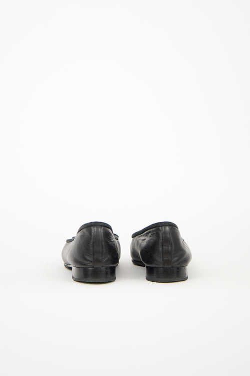 Chanel Leather CC Toe Ballet Flat