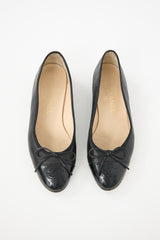 Chanel Leather CC Toe Ballet Flat