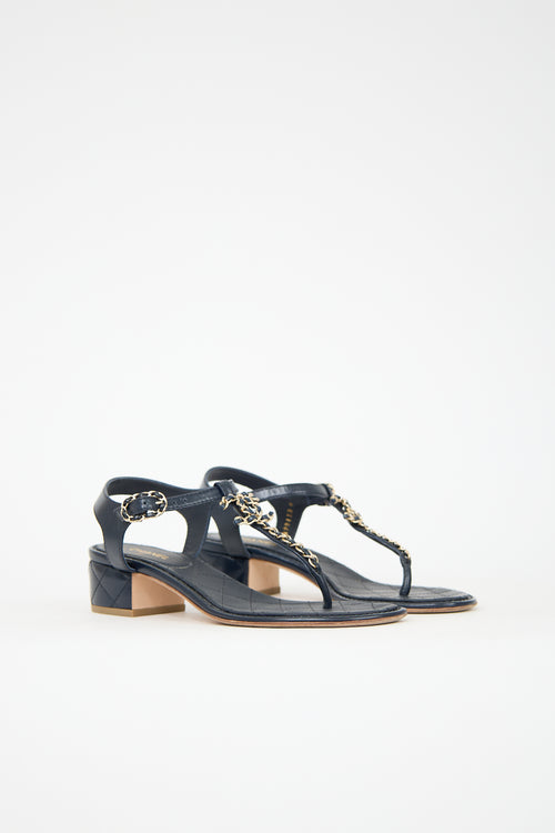 Chanel Leather Chain CC Sandal