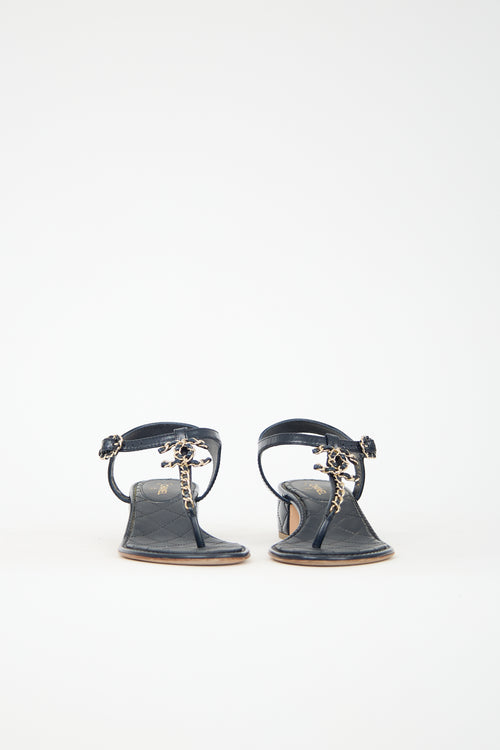 Chanel Leather Chain CC Sandal