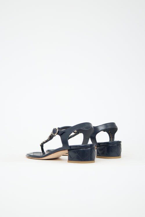 Chanel Leather Chain CC Sandal