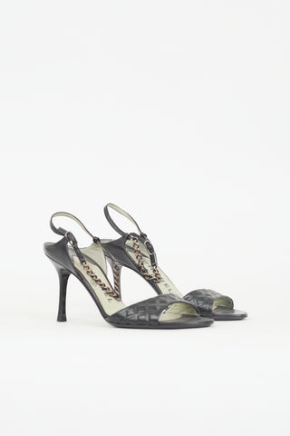 Chanel Leather Chain Slingback Heel