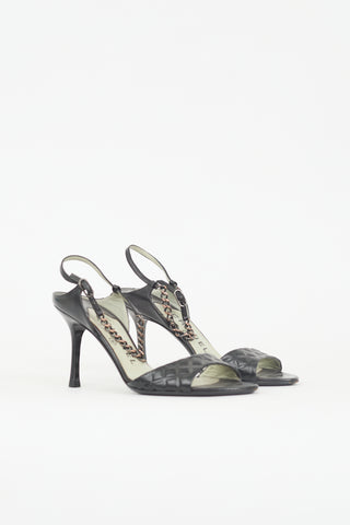 Chanel Leather Chain Slingback Heel