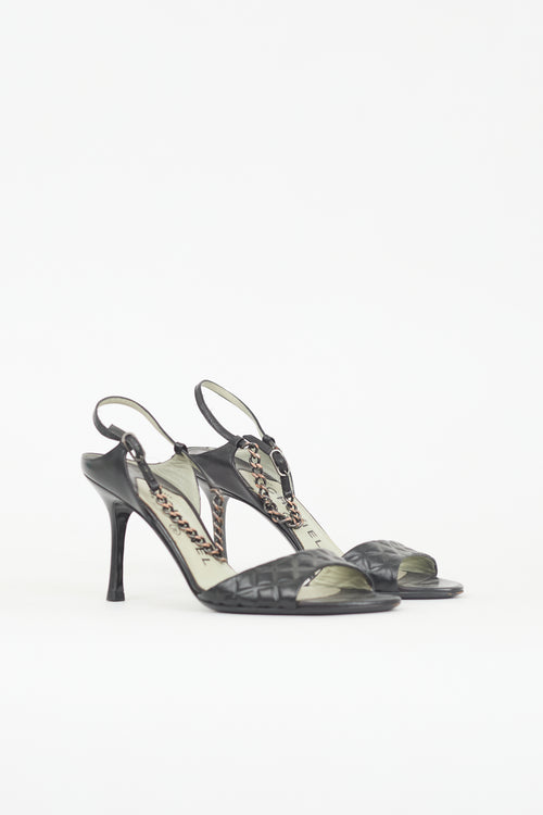 Chanel Leather Chain Slingback Heel