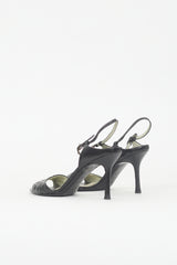 Chanel Leather Chain Slingback Heel