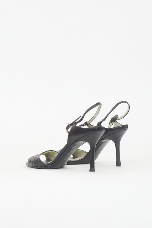 Chanel Leather Chain Slingback Heel