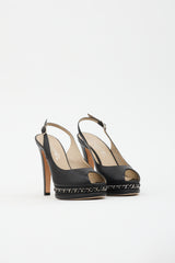 Chanel Leather Chain Slingback Heel