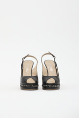 Chanel Leather Chain Slingback Heel