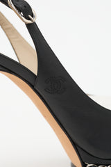 Chanel Leather Chain Slingback Heel