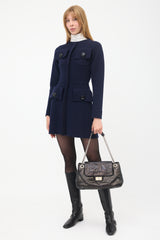 Chanel Leather Drill Accordion Flap Bag
