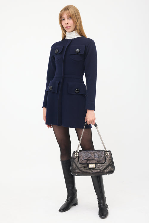 Chanel Leather Drill Accordion Flap Bag