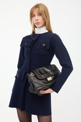 Chanel Leather Drill Accordion Flap Bag