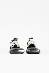 Chanel Leather Faux Pearl CC Sandal