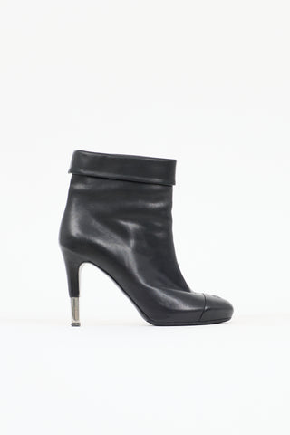 Chanel Leather Folded Collar Boot