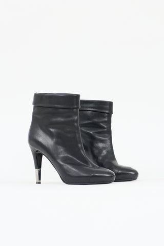 Chanel Leather Folded Collar Boot