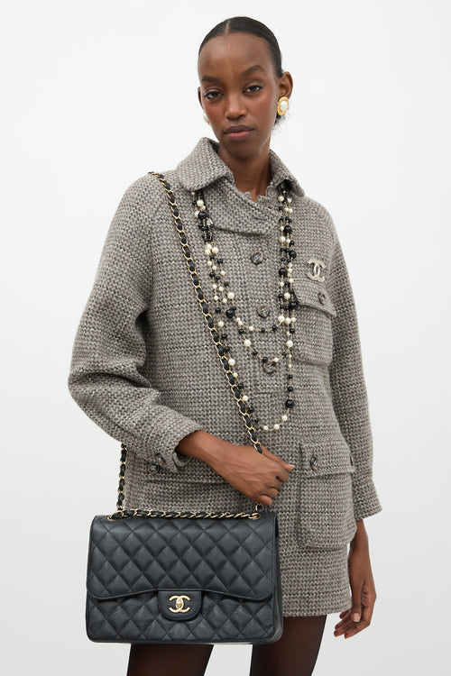 Chanel Leather Jumbo Double Flap Bag