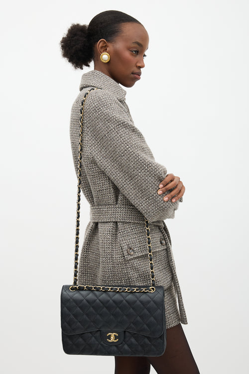 Chanel Leather Jumbo Double Flap Bag