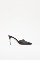Chanel Leather Pearl CC Mule