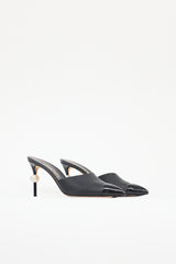 Chanel Leather Pearl CC Mule