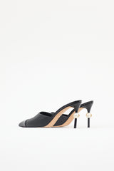Chanel Leather Pearl CC Mule