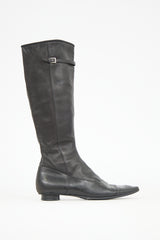 Chanel Leather Perforated CC Boot