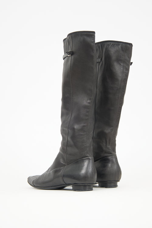 Chanel Leather Perforated CC Boot