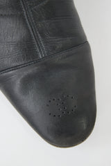 Chanel Leather Perforated CC Boot