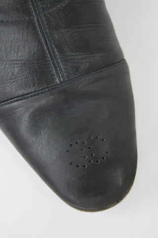 Chanel Leather Perforated CC Boot