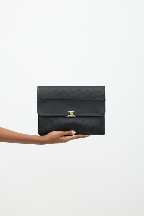Chanel Leather Sleek and Chic  Clutch