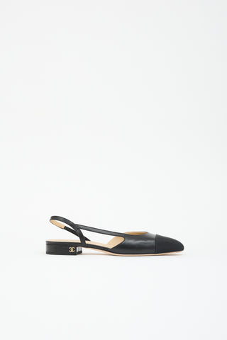 Chanel Leather Slingback Flat