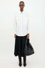 Chanel Leather Surpique Bucket Bag