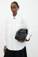 Chanel Leather Surpique Bucket Bag