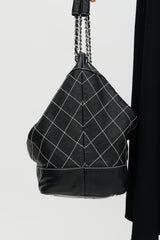 Chanel Leather Surpique Bucket Bag
