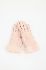 Chanel Leather & Fur CC Gloves